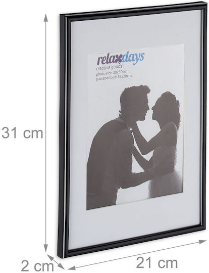 Set 2 Photo Frames 20x30 Cm Black Relaxdays