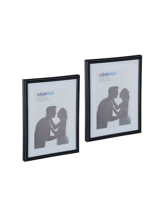 Set 2 Bilderrahmen Größe 15 x 20 cm Schwarz Relaxdays