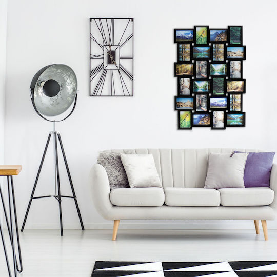 Photo Frame 59 X 86 X 2.5 Cm Collage 24 Photos Different Sizes Black