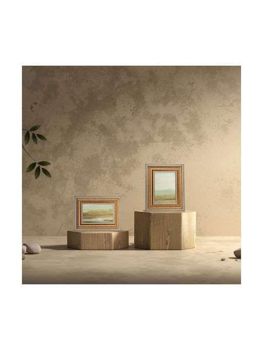 Set 2 Fotorahmen Wand Tisch 13x18 Gold Kunststoff Glas