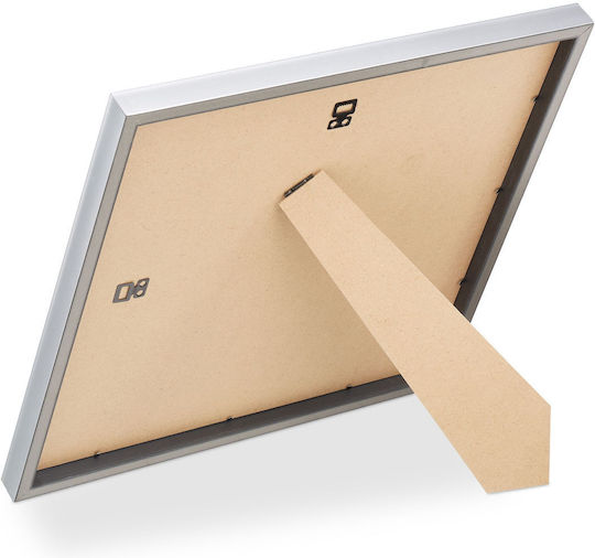 Set aus 2 Fotorahmen Wand Tisch 41 x 41 x 2,5 cm Kunststoff Glas Silber