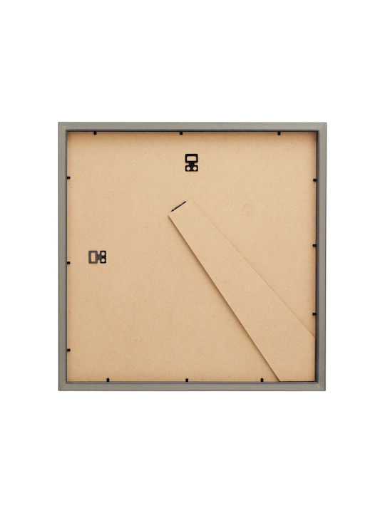 Set 2 rame foto perete masă 41 x 41 x 2,5 cm plastic sticlă argintiu