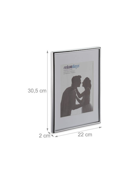 Set 2 A4 Photo Frames Silver Relaxdays