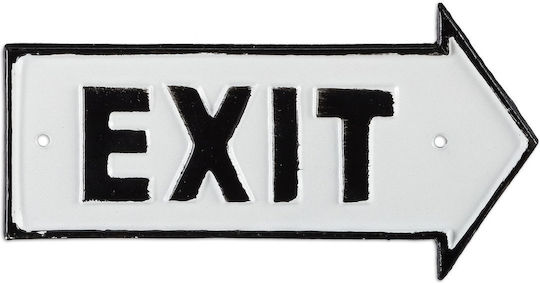 Decorative Exit Sign Dimensions 9.5 X 18.5 X 0.5 Cm Relaxdays