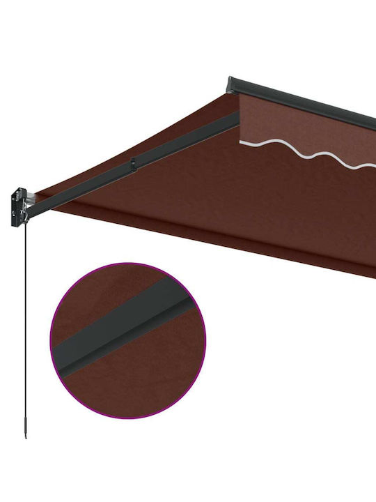 vidaXL Τέντα Βεράντας με Led Καφέ 3x2.5m