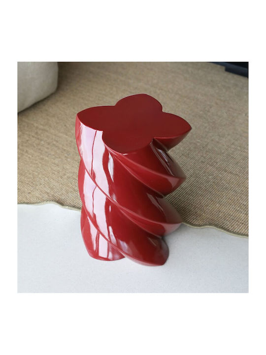 Rund Beistelltisch Marshmallow Glas Rot B29xT29xH39.5cm