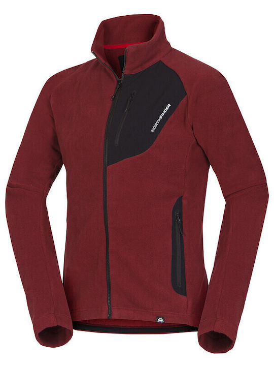 Men's Fleece Cardigan Red