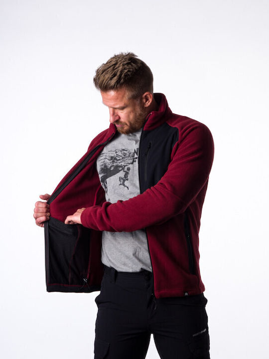 Men's Fleece Cardigan Red