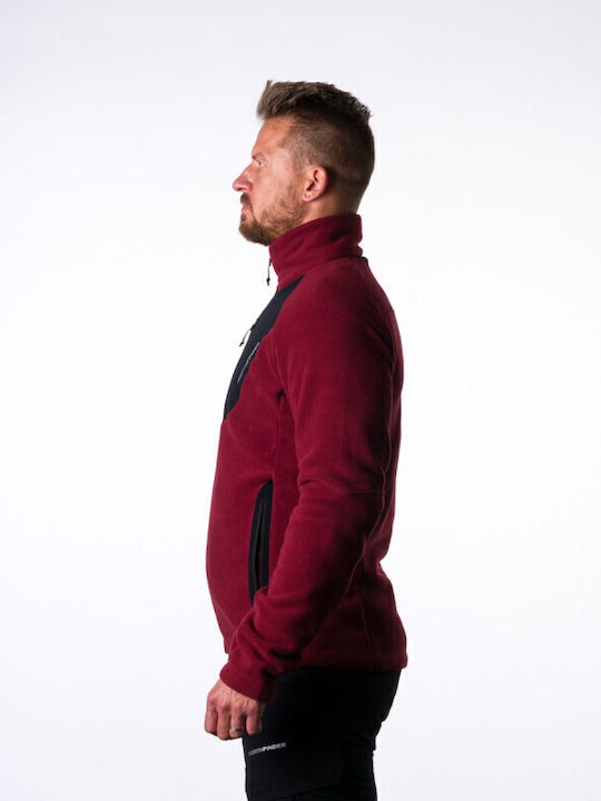 Men's Fleece Cardigan Red