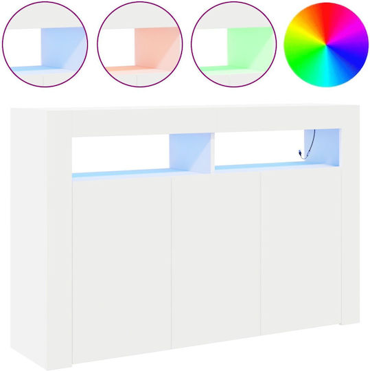 Wooden Sideboard Weiß 116x30x75cm