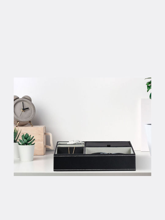 Organizator pentru Bijuterii Cosmetice 5 Compartimente MDF Bumbac 5 X 25.5 X 18.5 Cm Alb