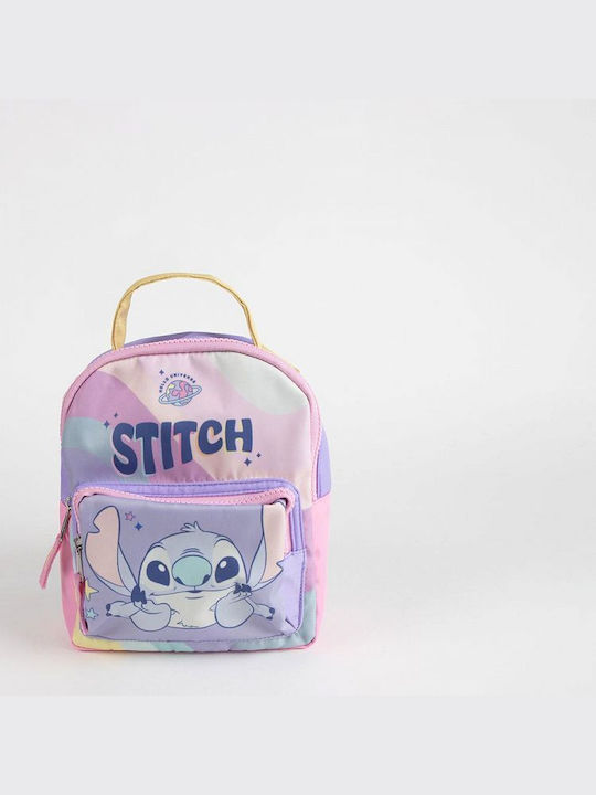 Cerda Stitch Σχολική Τσάντα Πλάτης Δημοτικού Λιλά 19 x 8 x 23εκ