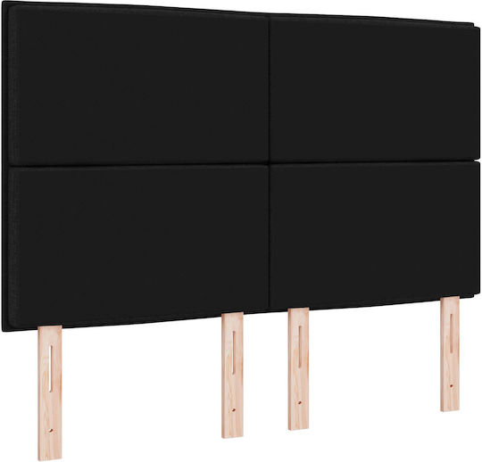 vidaXL LED Bed Headboard Wooden Black 160x128 cm