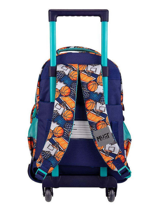 Must Team School Bag Trolley Elementary, Elementary Multicolour with Water Bottle Holder 30Liters