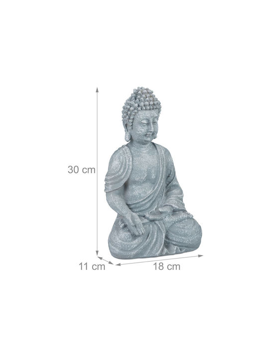 Figurină Decorativă Buddha Simbol Fericire Relaxare 30 X 18 X 11 Cm Gri Relaxdays
