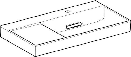 Geberit Επικαθήμενος Νιπτήρας Πορσελάνης 90x48x14cm Λευκό Γυαλιστερό Geberit Επικαθήμενος Νιπτήρας Πορσελάνης 90x48x14cm Λευκό Γυαλιστερό