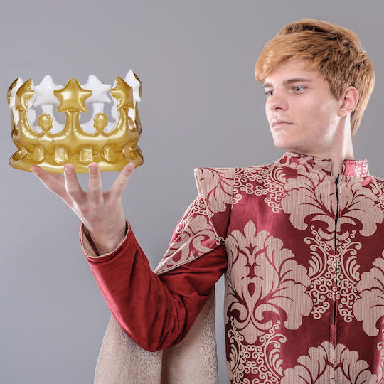 Inflatable Crown Relaxdays Gold White