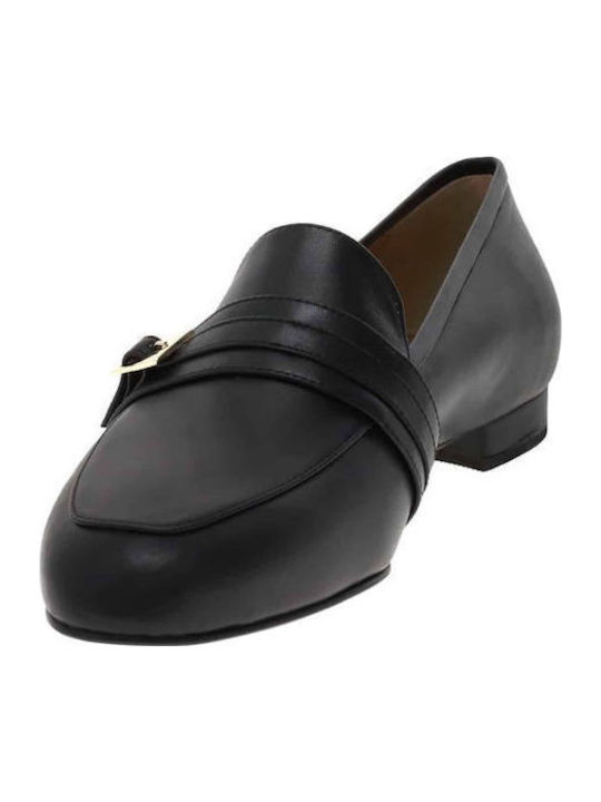Δερμάτινα Γυναικεία Loafers σε Μαύρο Χρώμα