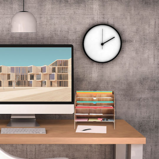 Органайзер за документи с 6 отделения, изработен от MDF, 27 x 34 x 27 см