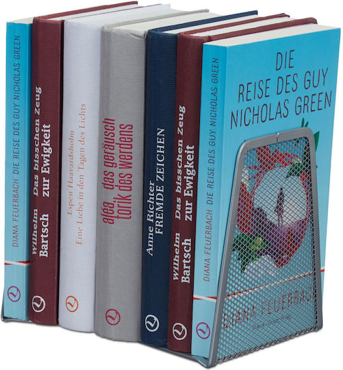 Set 2 Book Supports Relaxdays Gray 14.5 x 12.5 x 9 cm