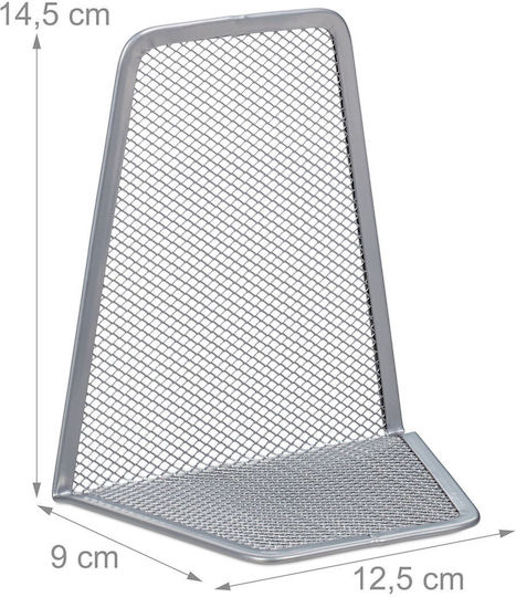 Set 2 Book Supports Relaxdays Gray 14.5 x 12.5 x 9 cm
