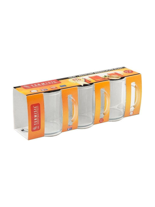 Termisil Mug Glass Transparent 400ml 3pcs