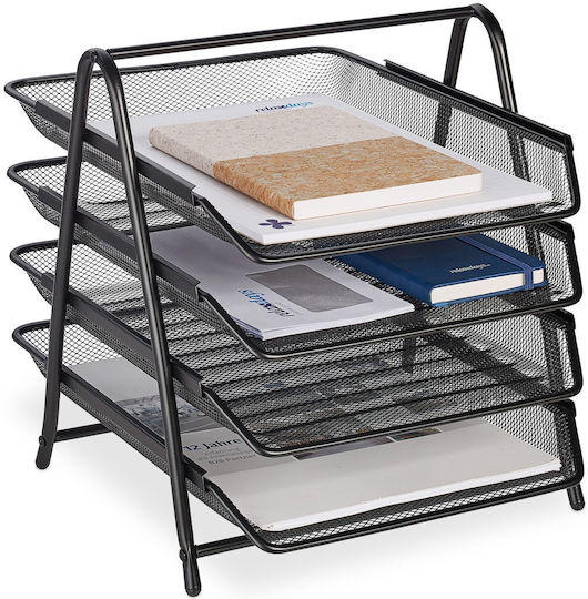 Organizator Documente Suport Birou 4 Compartimente Detasabile 32.5 X 30 X 35 Cm