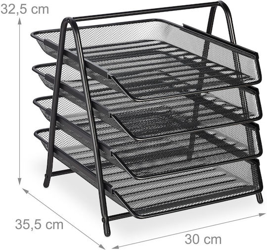 Organizator Documente Suport Birou 4 Compartimente Detasabile 32.5 X 30 X 35 Cm