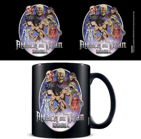 Pyramid International Attack On Titan Cană Ceramică Neagră 320ml 3buc