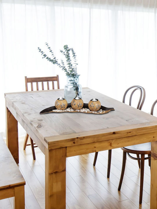 Set Suport Decorativ 3 Lumânări Maro Închis Dimensiuni 8.5 X 50.5 X 16.5 Cm Relaxdays