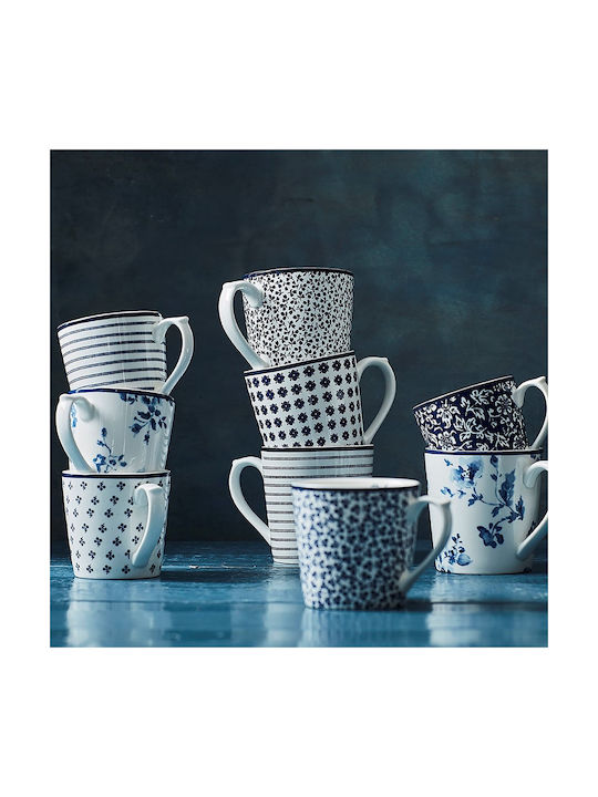 Laura Ashley Becher aus Porzellan Blau 320ml 4Stück