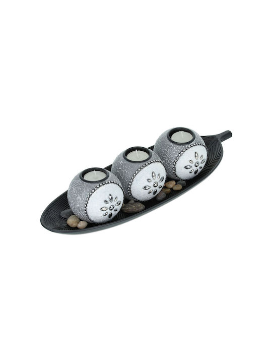 Set 3 Candle Holders Gray Black White Dimensions 10 X 40.5 X 14.5 Cm Relaxdays Set 3 Candle Holders Gray Black White Dimensions 10 X 40.5 X 14.5 Cm Relaxdays