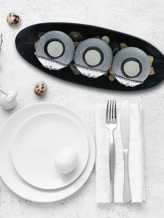 Set 3 Candle Holders Gray Black White Dimensions 10 X 40.5 X 14.5 Cm Relaxdays