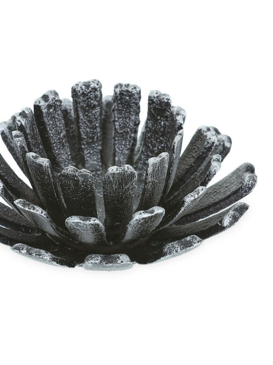 Set 2 Kerzenhalter Blumenform Silber Schwarz Maße 6 x 13,5 cm Relaxdays