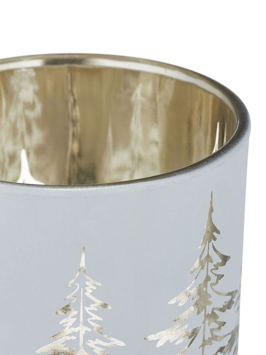 Set of 12 Candle Holders White Gold Dimensions 8.5 x 7 cm Relaxdays
