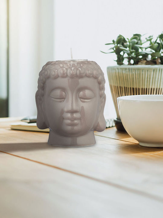 Suport pentru lumânări decorativ Buddha ceramic gri 9,5 X 8 X 8 cm