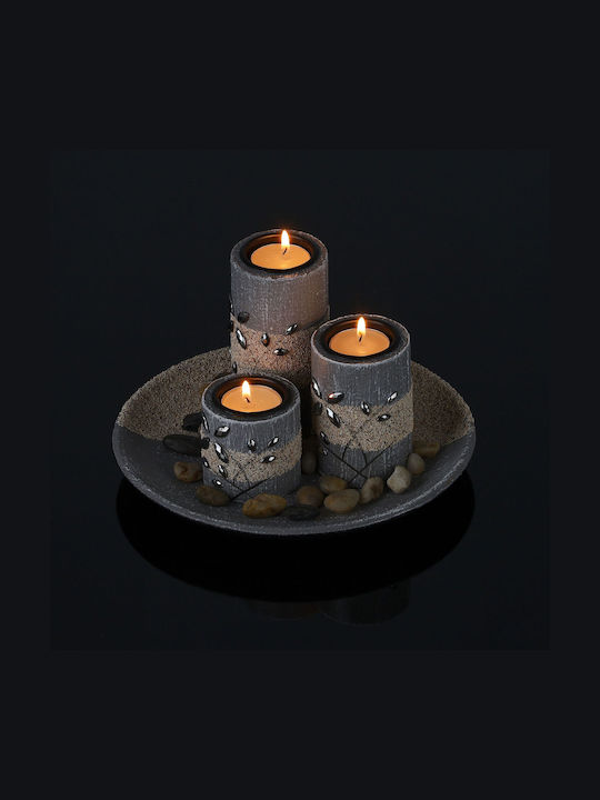Set 3 Suporturi pentru Lumânări Multicolor Dimensiuni 13.5 X 22 Cm Relaxdays
