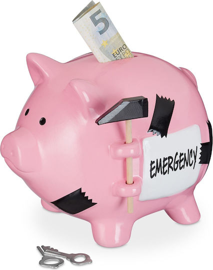 Urgent Piggy Bank Pink Relaxdays