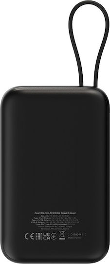 Canyon OnPower 101 10000mAh 22.5W με Θύρα USB-A και Θύρα USB-C Power Delivery Μαύρο
