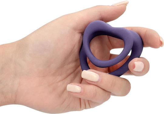 Erection Ring Set 3 Heart Cockring Set Violet Storm