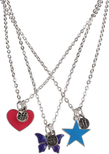 Gama Brands Best Friends Necklaces Heart Star Butterfly Triple Jewelry Game
