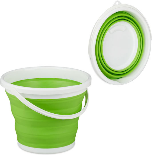 10l Folding Bucket Green Relaxdays