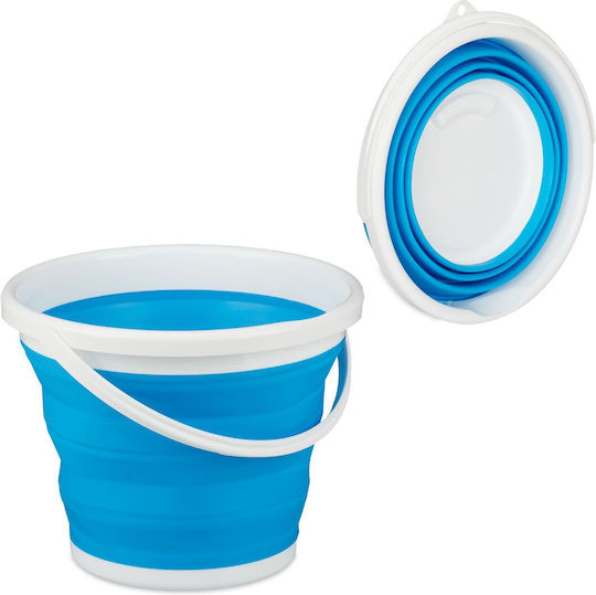 Foldable Bucket 10l Blue Relaxdays
