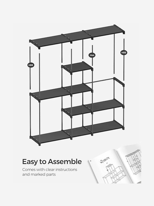Songmics Floor Garment Rack made of Metal Black 182x43x182cm