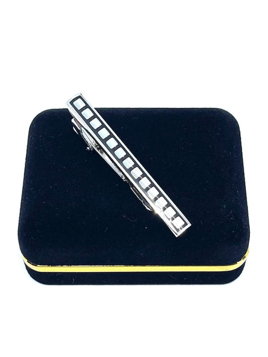 Tie Clip in Silver in Black Colour