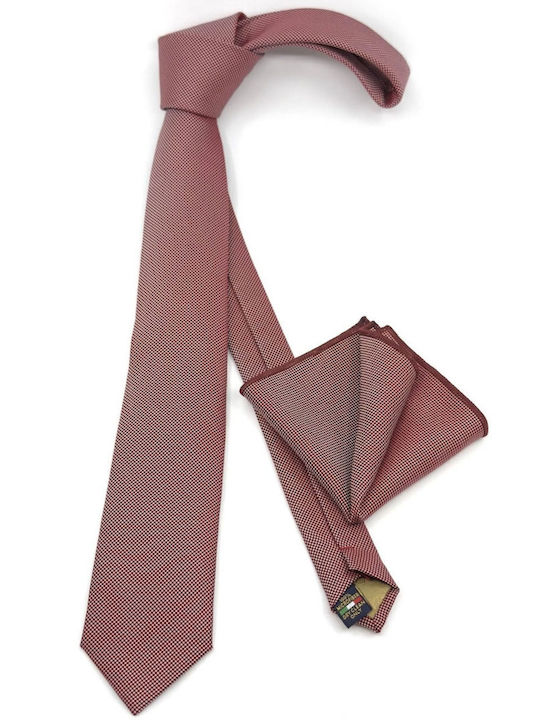 Legend Accessories Σετ Ανδρικής Γραβάτας με Σχέδια σε Ροζ Χρώμα