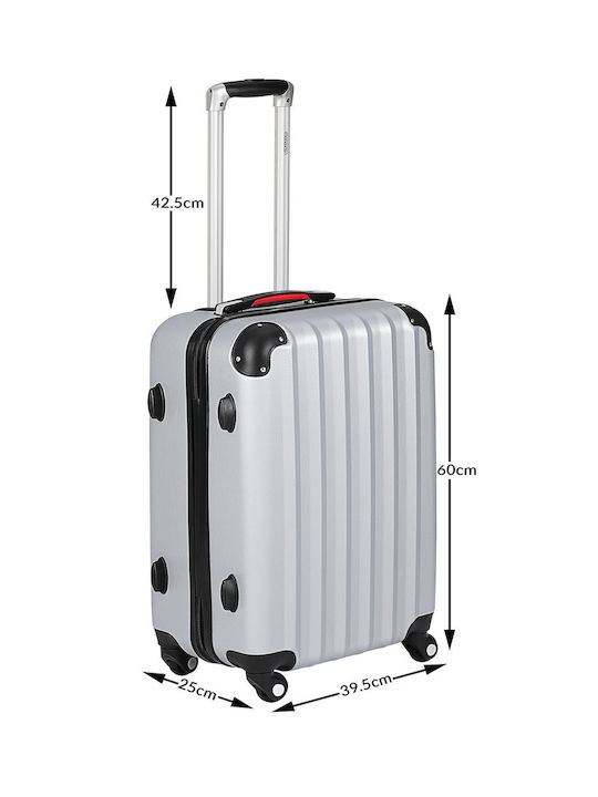 Monzana Голям самолетен куфар Exopack 45.5 X 28 X 70см 4 колела 360 градусово въртене ABS сребрист Monzana Голям самолетен куфар Exopack 45.5 X 28 X 70см 4 колела 360 градусово въртене ABS сребрист