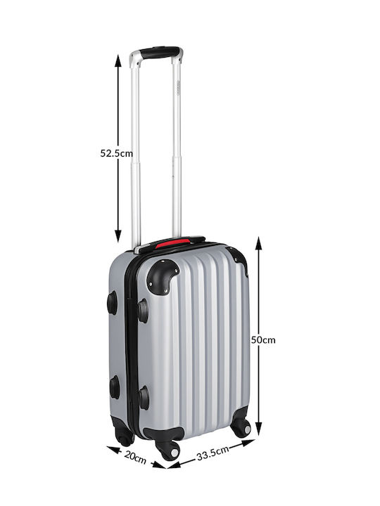 Troler Cabină Monzana Baseline 33,5 X 20 X 50 Cm 4 Roți Rotire 360 de Grade ABS Argintiu