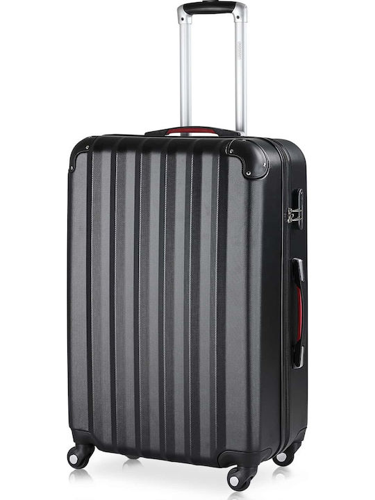 Troler mare pentru avion Monzana Exopack 45.5 X 28 X 70cm 4 roți rotire 360 ABS negru