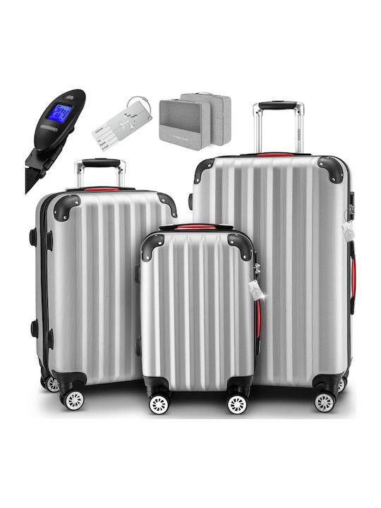 Set de bagaje Monzana Abs Baseline Argintiu 3 piese 34 X 20 X 50 cm 40 X 25 X 60 cm 46 X 28 X 70 cm